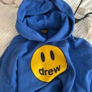 Drew House Blue Hoodie with Iconic Logo